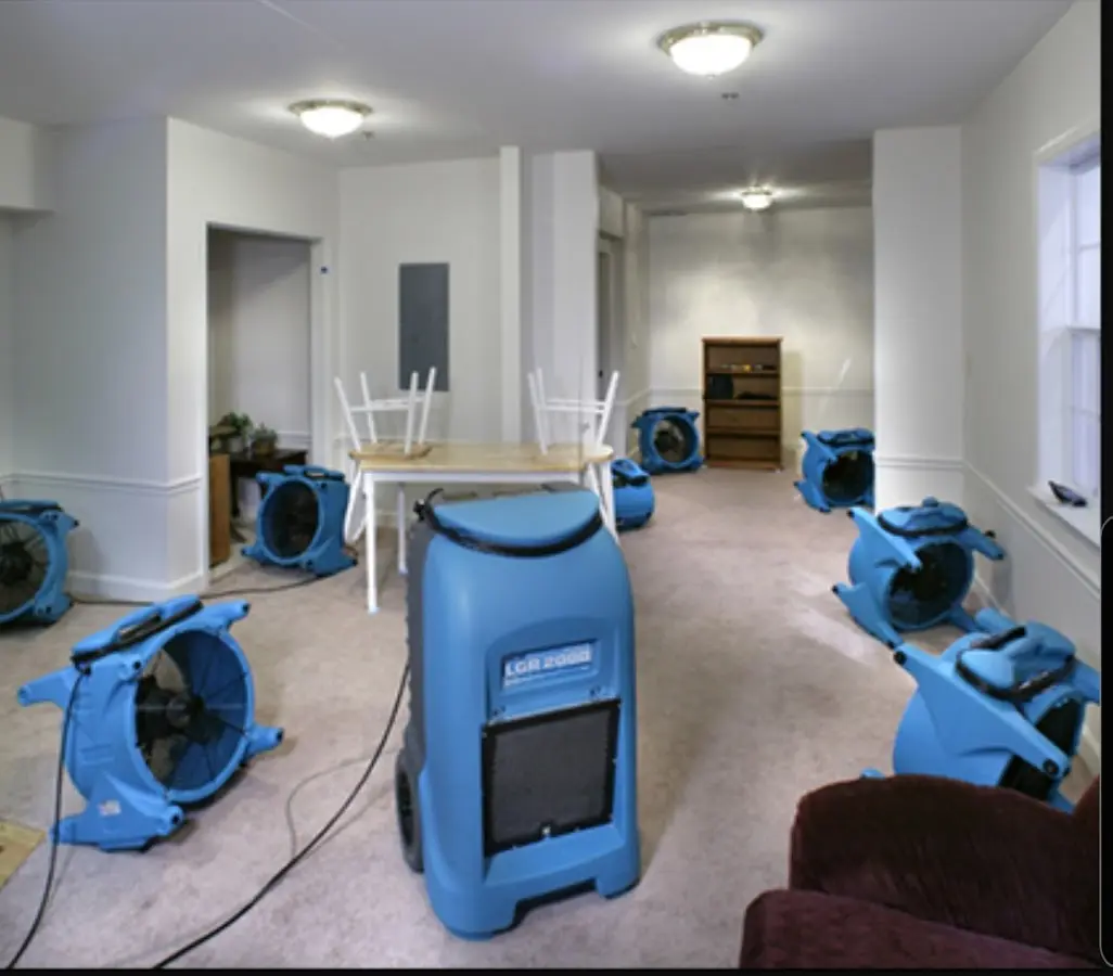 Air movers and dehumidifier setup for Water Extraction & Removal in Halfmoon